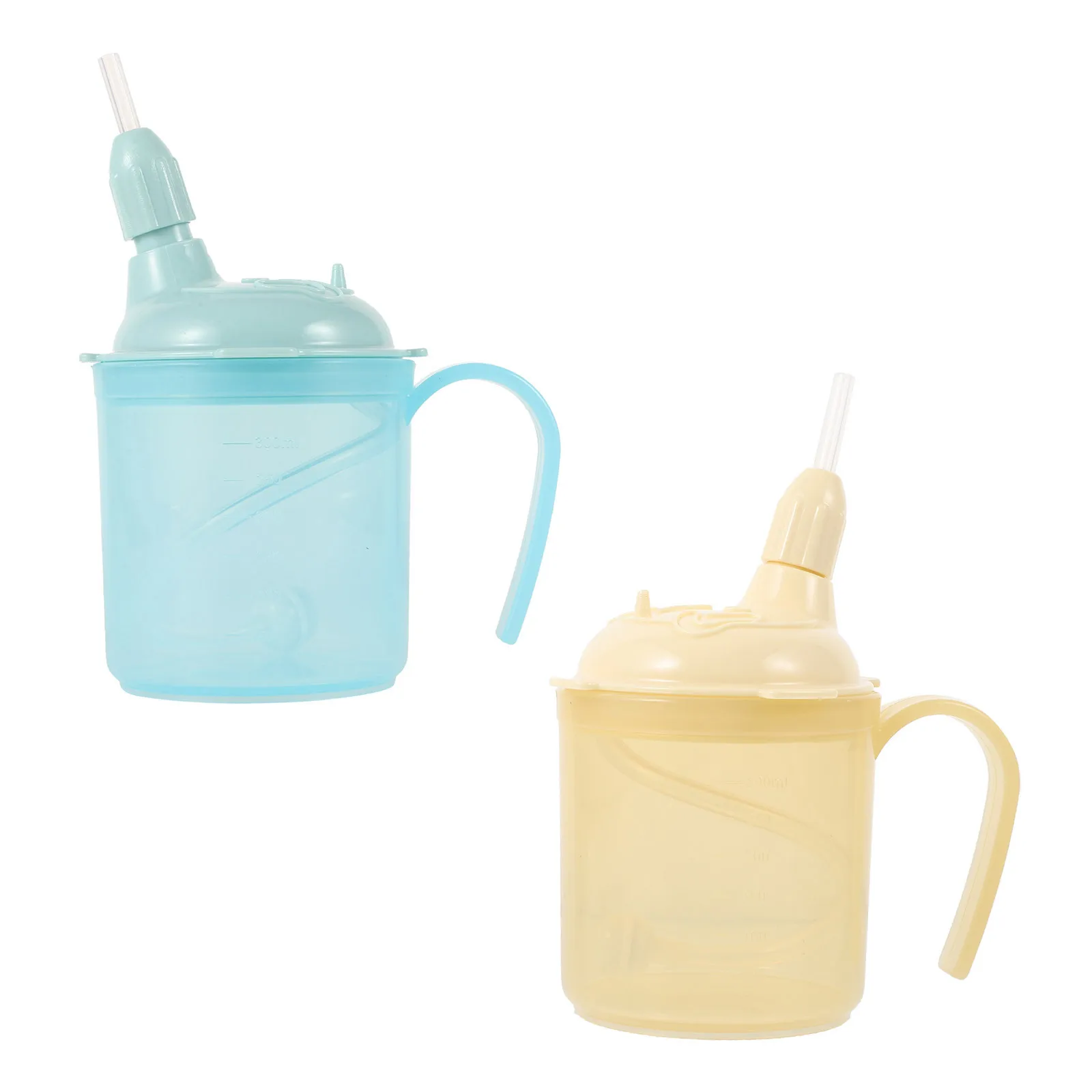 

2Pcs Adult Sippy Cup for Elderly 300Ml Leak Proof Nursing Cup with Grip Mug for Disabled Patients Daily Hydration