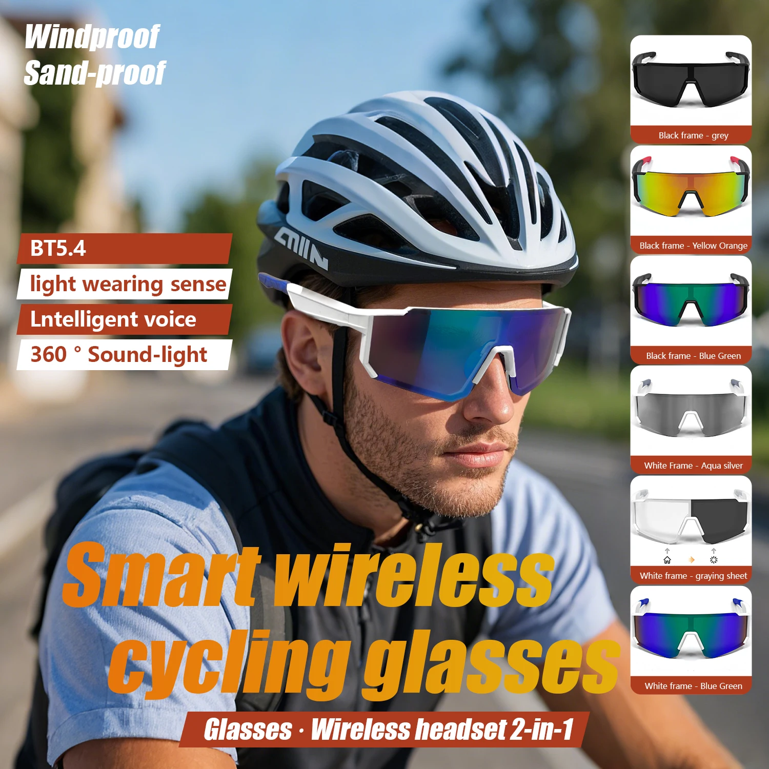 Bluetooth Outdoor Sports Sunglasses Women/Men Designer Vintage SunGlasses earphone Popular Punk Skiing Windproof Shade