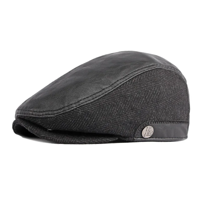 

Autumn And Winter Earflaps Cap Men's Peaked Cap Middle-aged And Elderly Advance Hats Full Sealing Warm Advance Hats Dad's Hat