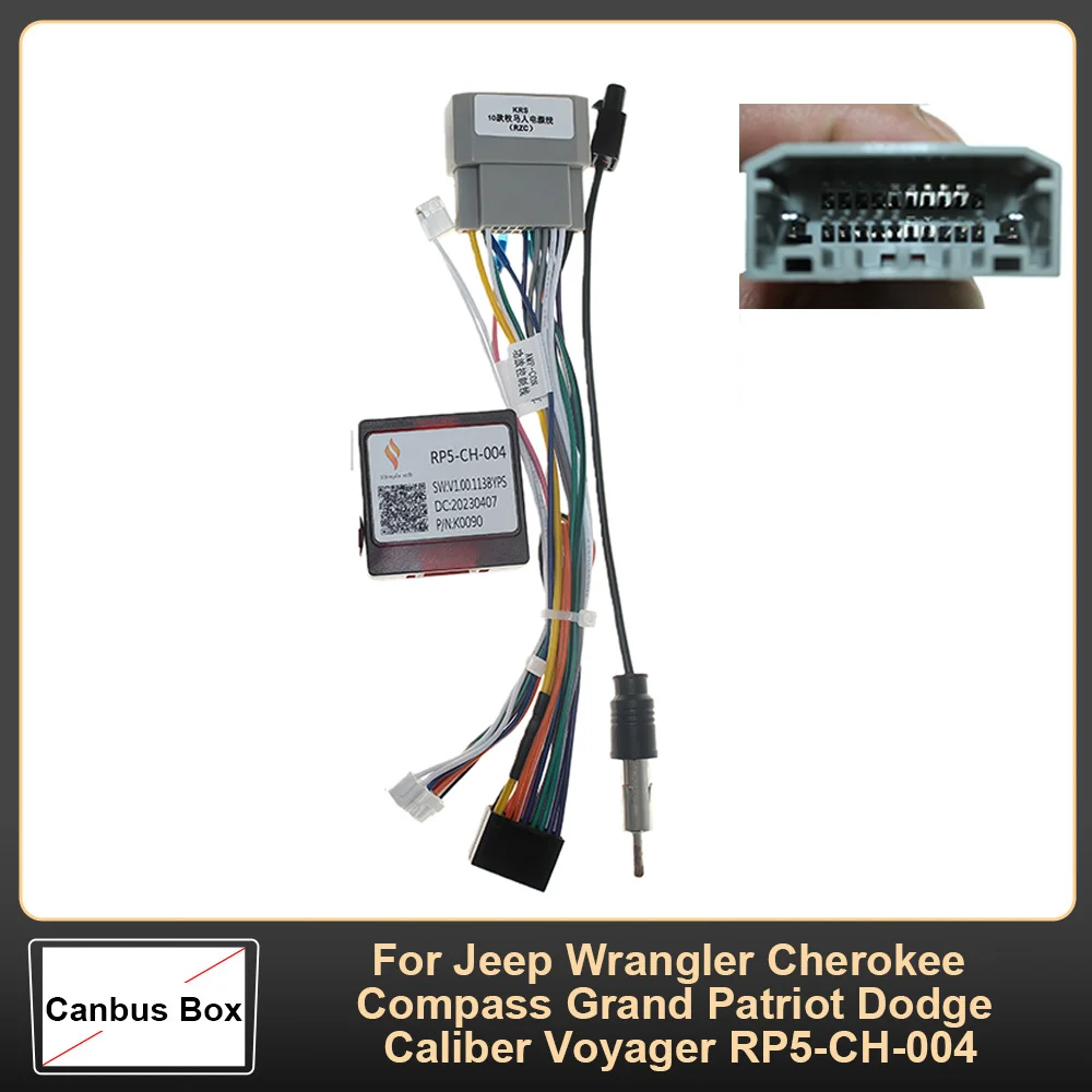 Car Wire Harness Adapter Canbus Box For Jeep Wrangler Cherokee Compass Grand Patriot Dodge Caliber Voyager RP5-CH-004