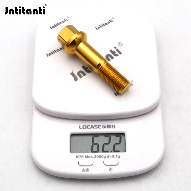 Jntitanti M14*1.5*45mm racing parts ball seat Gr.5 titanium hub bolt wheel bolt for Mercedes-Benz racing