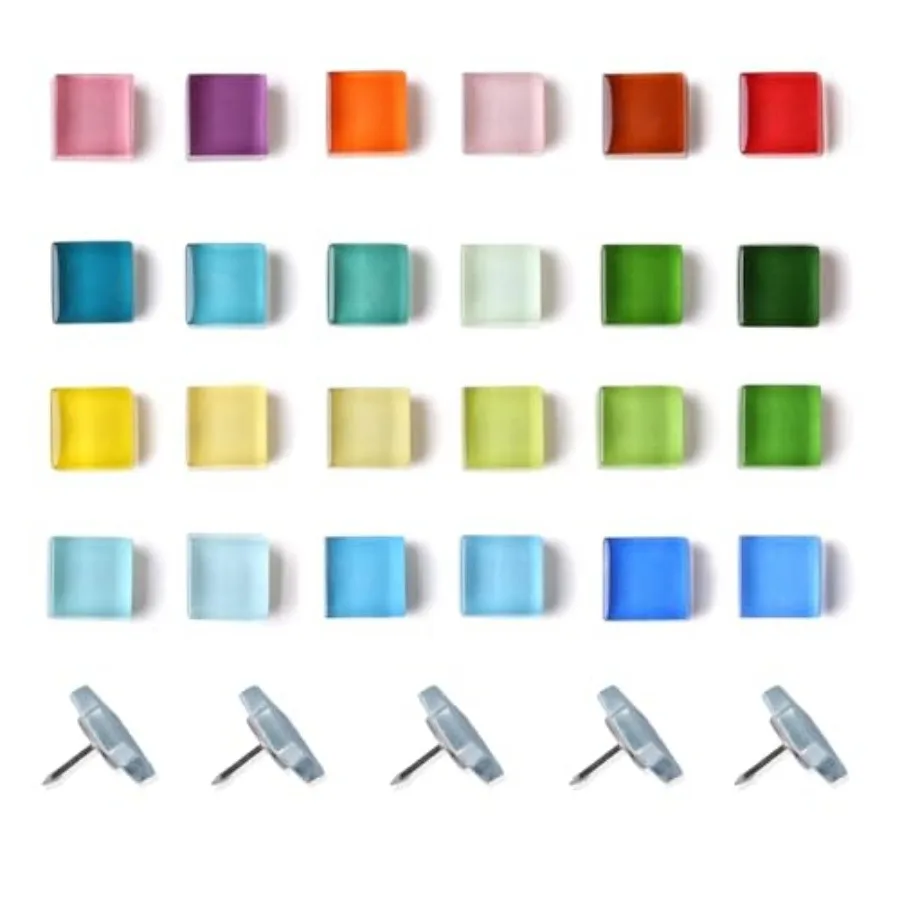 Colorful Decorative Glass Push Pins for Home Office