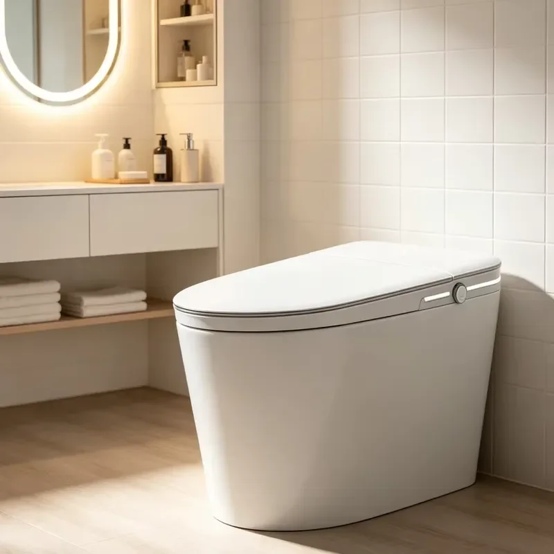 High Performance Automatic Smart Toilet Backflow High Low Voltage Protection English Voice Function for Hospitality