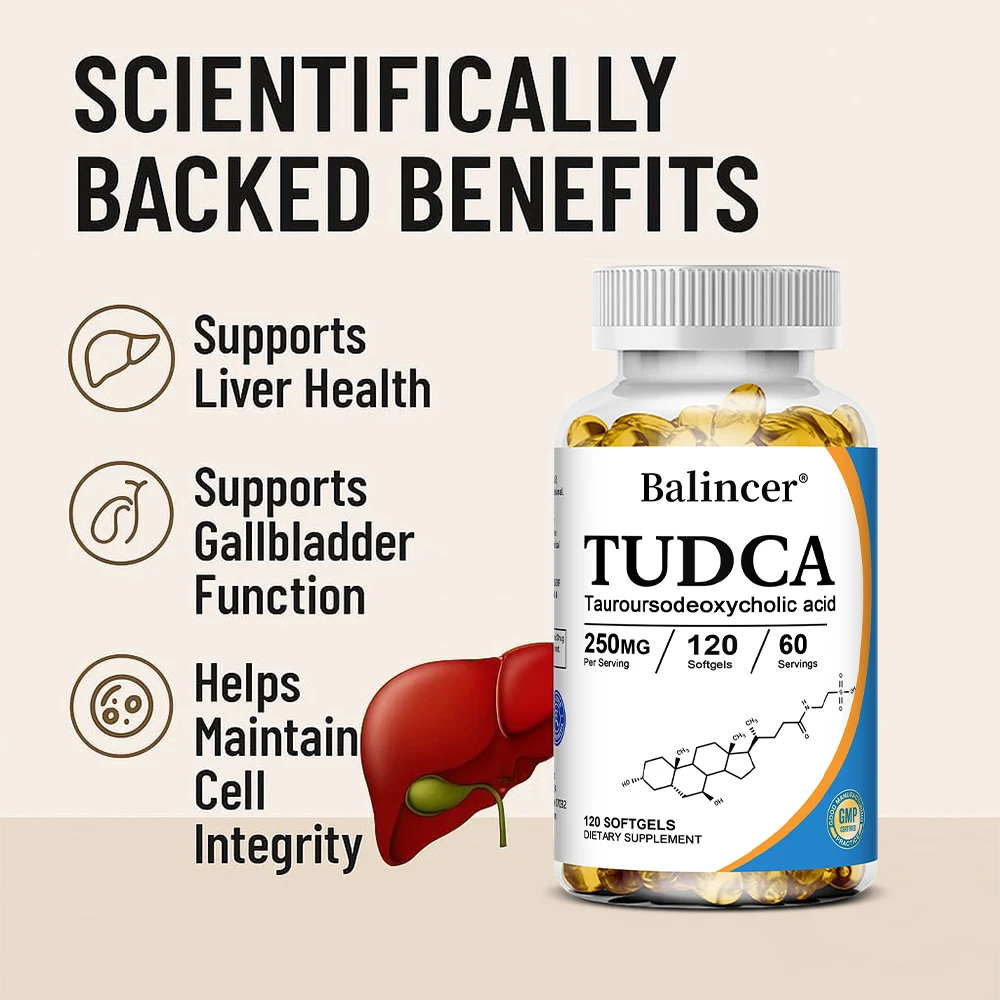 TUDCA Capsules - 250mg for Liver Support, Supports Healthy Liver Function, Intestinal Health and Promotes Gallbladder Health
