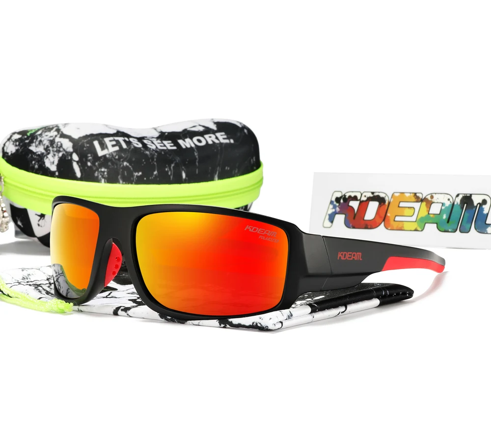 KDEAM Leistung Polarisierte Sonnenbrille Für Männer Druck Muster Design Rahmen Gläser Durchlässigkeit Cat.3 männer Sport Brille – Detail 20