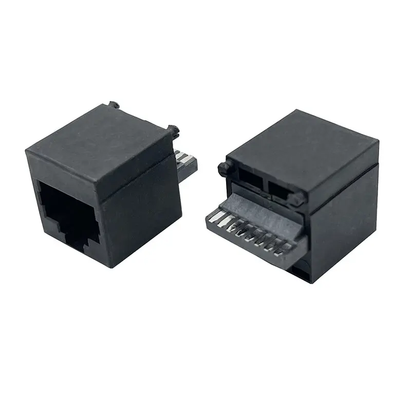 10PCS RJ45 all-plastic socket 5224 without shielding cover, 8P8C square soldered connector