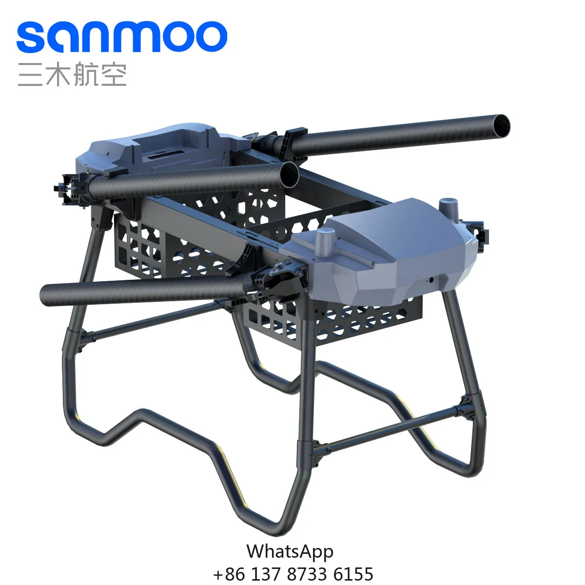 SANMOO 50kg Heavy Lift Industrial Agricultural Drone Frame Dual Battery Bay VKVIOPRO Control System 42-minute Flight Time For