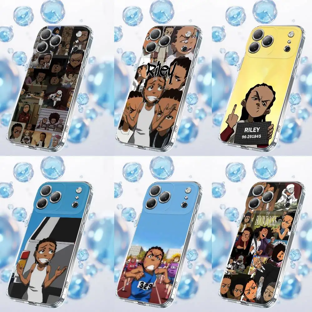 

Cartoon The B-Boondocks Phone Case For iPhone 17,16,15,14,13,12,11 Plus,Pro,Max,Plus,E,SE4,Air,Mini Transparent