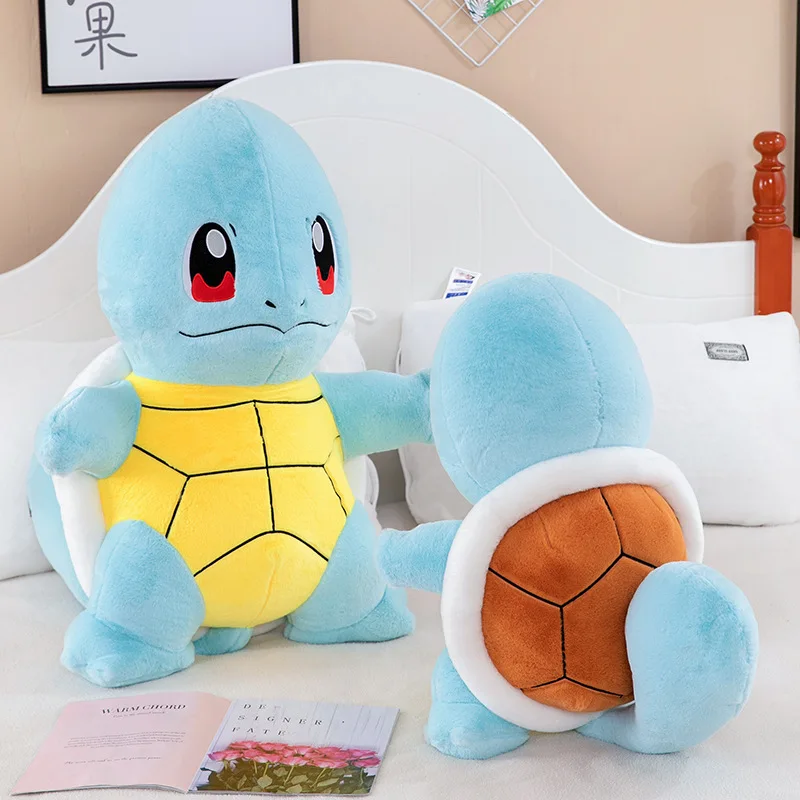 Lovely Squirtle Pokemon Plush Toy Fluffy Squirtle Doll Comfortable Anime Pikachu Stuffed Pillow Fuzzy Pokémon Animal Cushion
