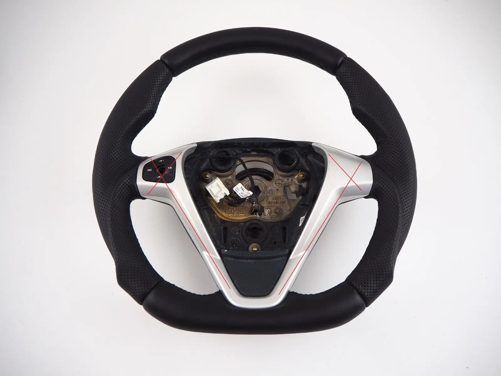 For FORD Fiesta ST RS 08-17 16 15 14 13 12 09 Normal Flat Bottom Leather Steering wheel