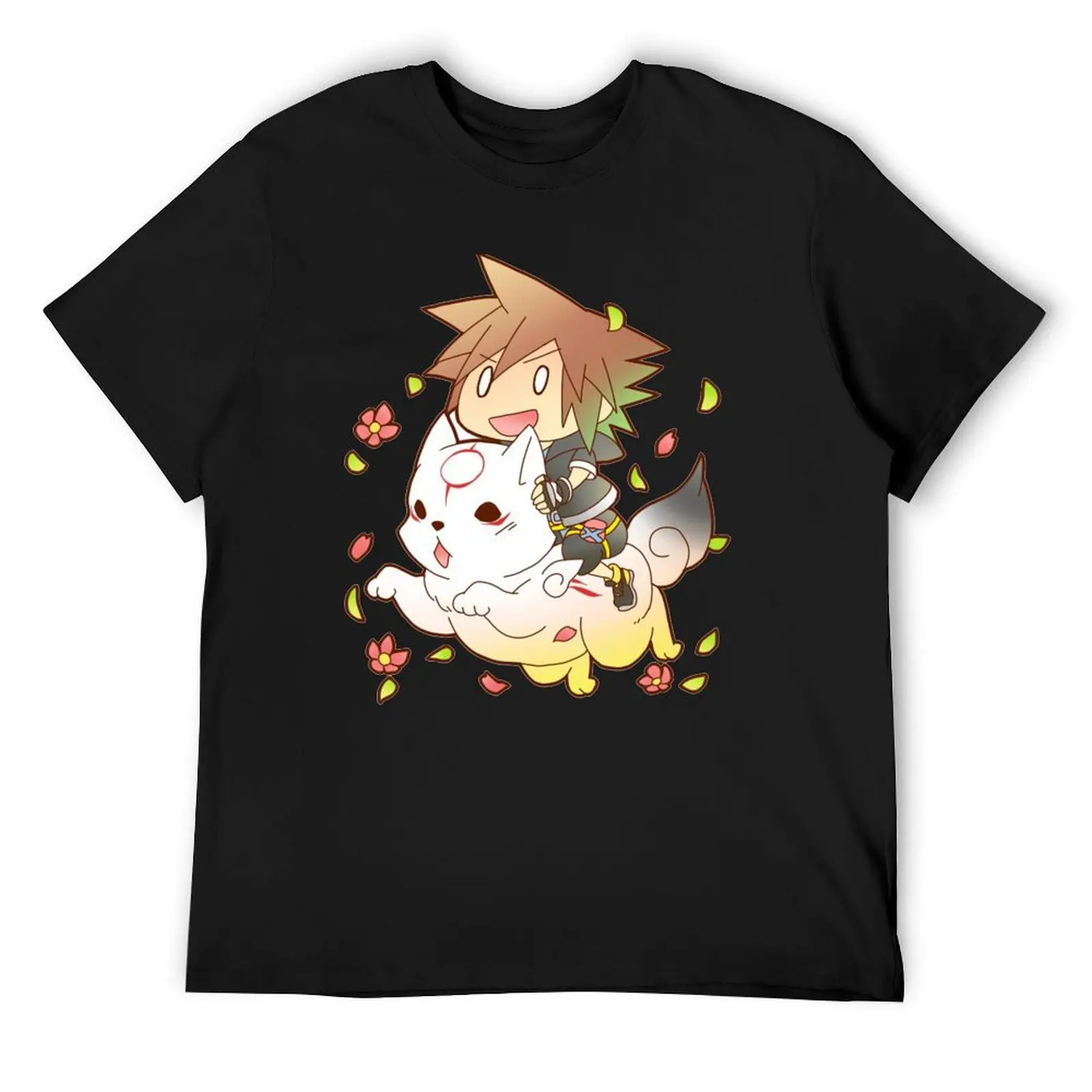 

Chibi Sora & Okami of KH T-Shirt man t shirt cute tops custom t shirt tops luxury clothes men