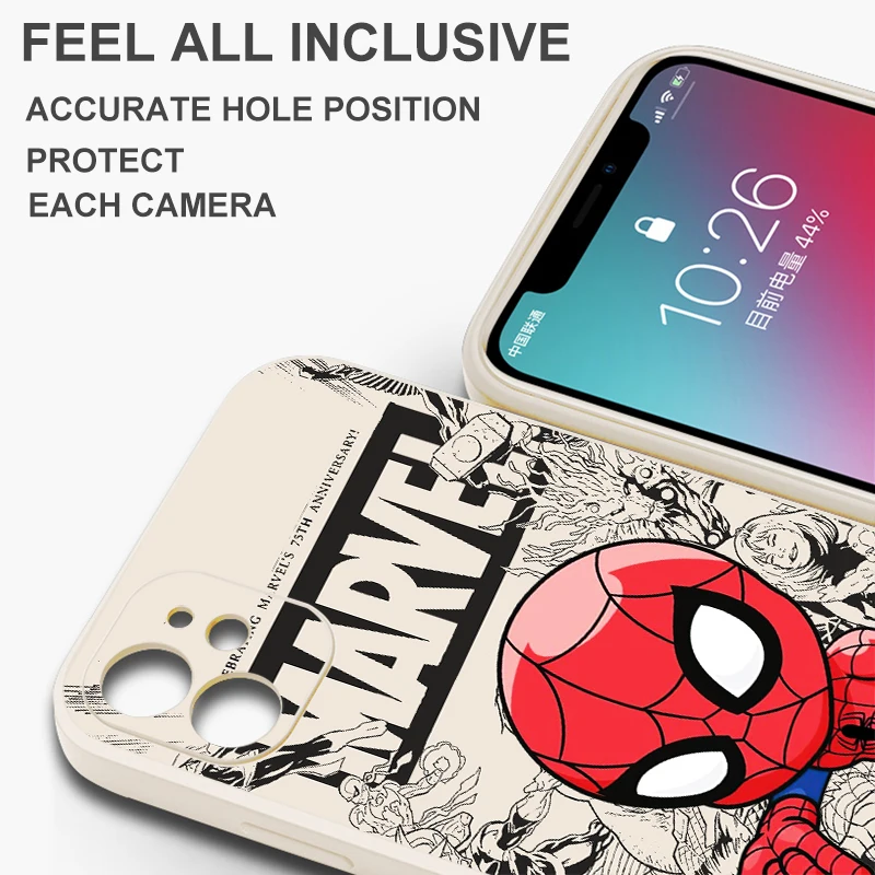 마블 로고 스파이더맨 삼성 갤럭시 S24 S23 S22 S21 S20 울트라 S10 플러스 S23 S21 S20 FE 휴대폰 케이스, 액체 실리콘 백