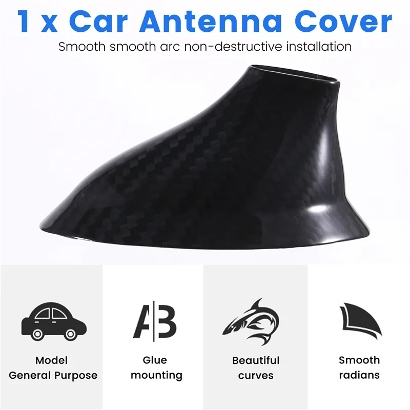 

A30F-Real Hard Carbon Fiber Car Antenna Shark Fin Cover Roof Shark Fin Antenna Cover Sticker For Fiat 500 Abarth 595 2012+