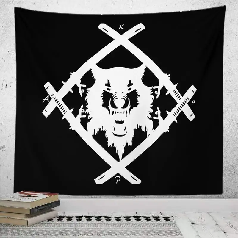 VIKAMA Black White Zodiac Star Chart Tapestry, Mysterious Astrology Tarot Wall Hanging for Bedroom Living Room Decor