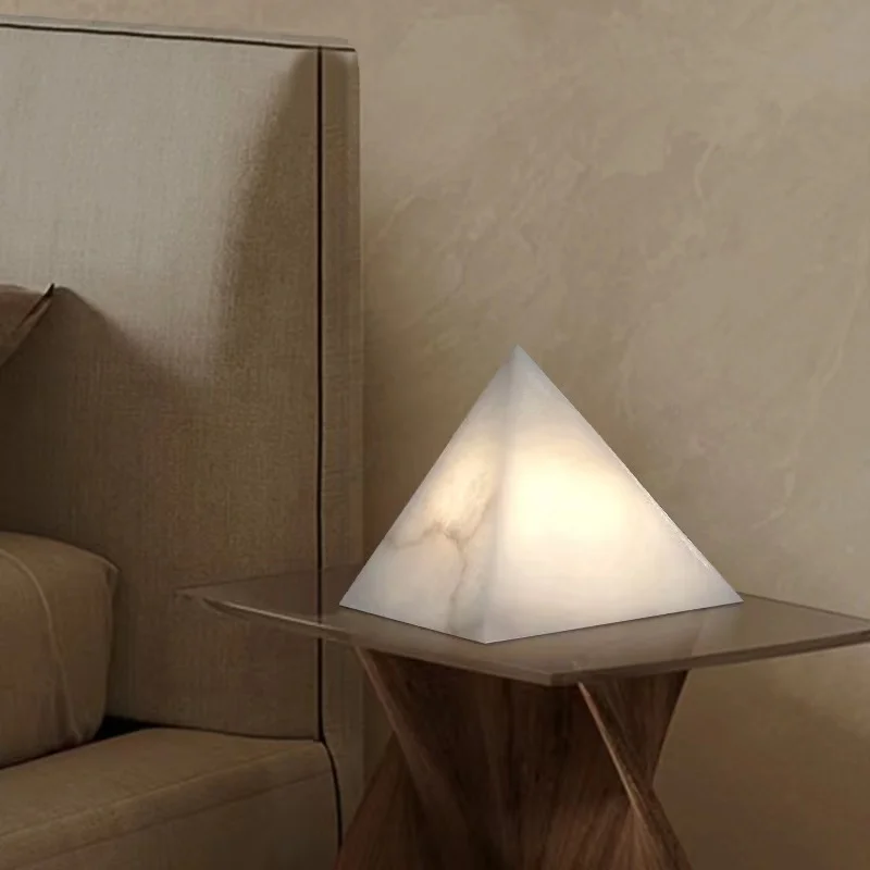 Geometry LED Natural Marble Series Designer Table Lamp Desk Light Bedside Lamps For Bedroom Dressing Table Study