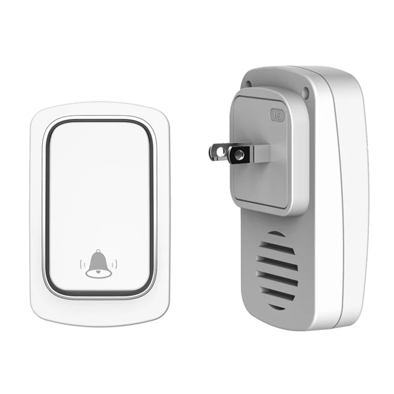 Wireless Doorbell No Battery Required Waterproof Self-Powered Door Bell Sets Home Outdoor Kinetic Ring US Plug A