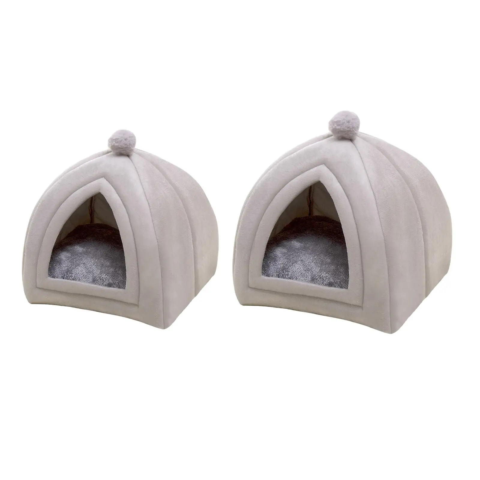 Portable Cat house Warm Cushion Washable Nest Kennel Plush for Floor Indoor Cats