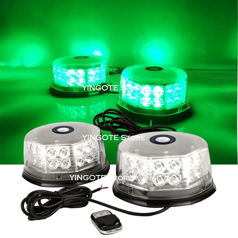 GREEN engineering vehicle TRUCKS Trailer Magnet 32LED Beacon Flashing Strobe Warning roof light Emergency Strobe Light 12-24V