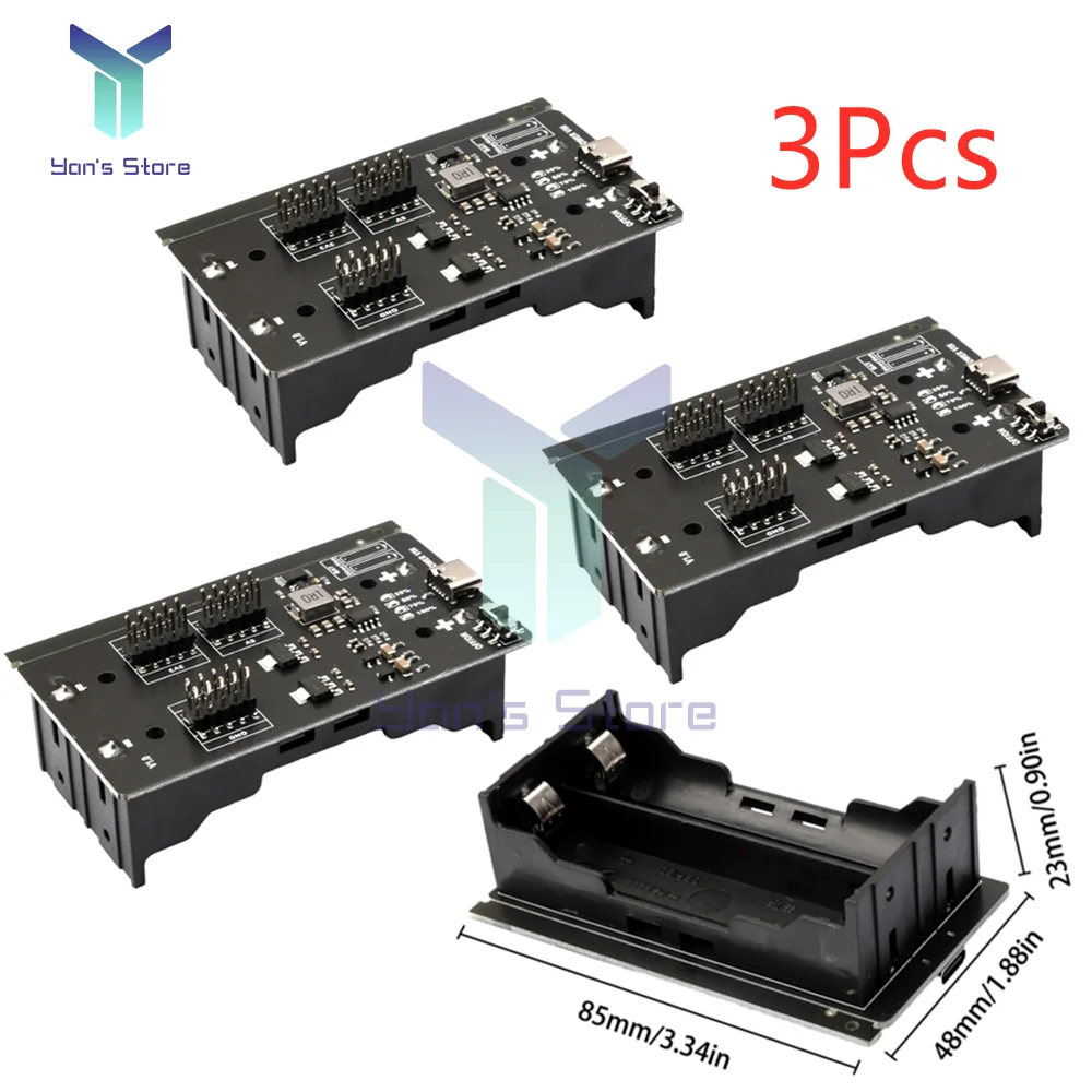 1/3Pcs Type-C Single-chip Uninterruptible Power Module 18650 Lithium Battery Charging and Discharging 1.8V 3.3V 5V MAX 1.5A