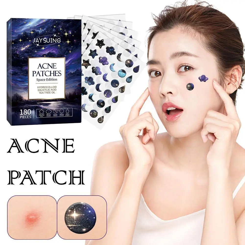 180Pcs Colorful Cute Star Heart Shaped Treatment Sticker Invisible Acne Cover Removal Pimple Patch Skin Care