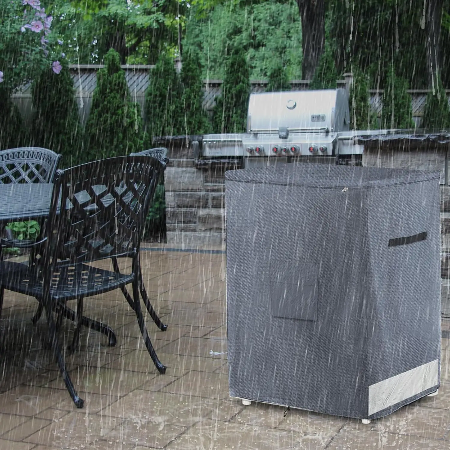 

Heavy Duty Outdoor Waterproof Refrigerator Cover Durable Material Top Zipper for Patio Camping Freezer Protector Small Fridge