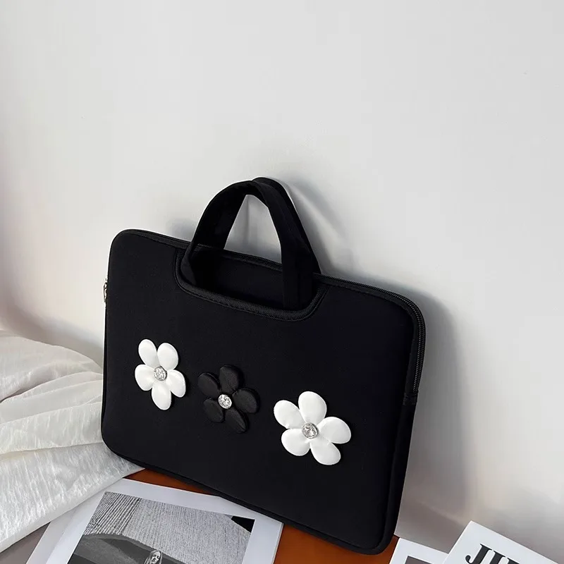 Cute flowers Laptop Bag 13.3 15 15.6 16 Inch For MacBook Air 13.6 Pro14 Dell Huawei Xiaomi Ipad11 12.9 Shockproof Notebook Bag