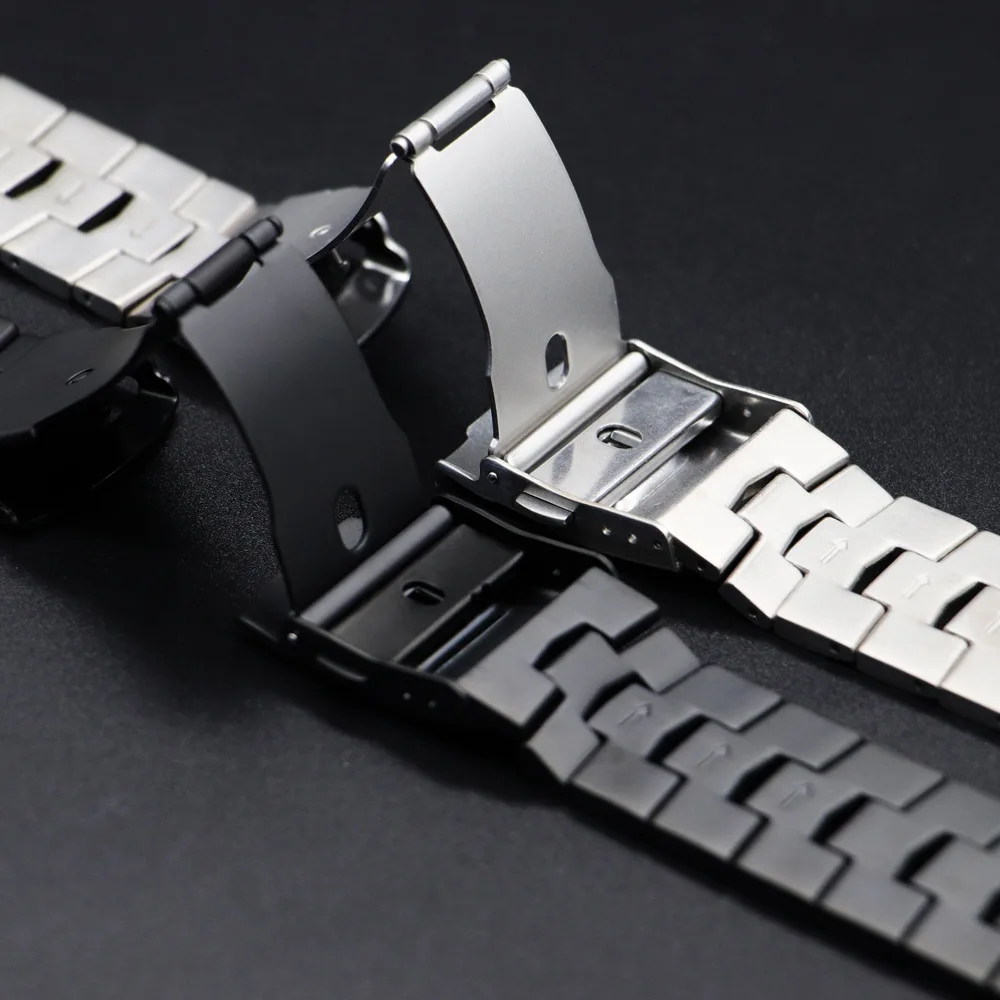 Luxury Stainless Steel Strap For Samsung Galaxy Watch Ultra 47mm No Gaps Metal Folding Buckle Bracelet For Galaxy 7 Ultra Band