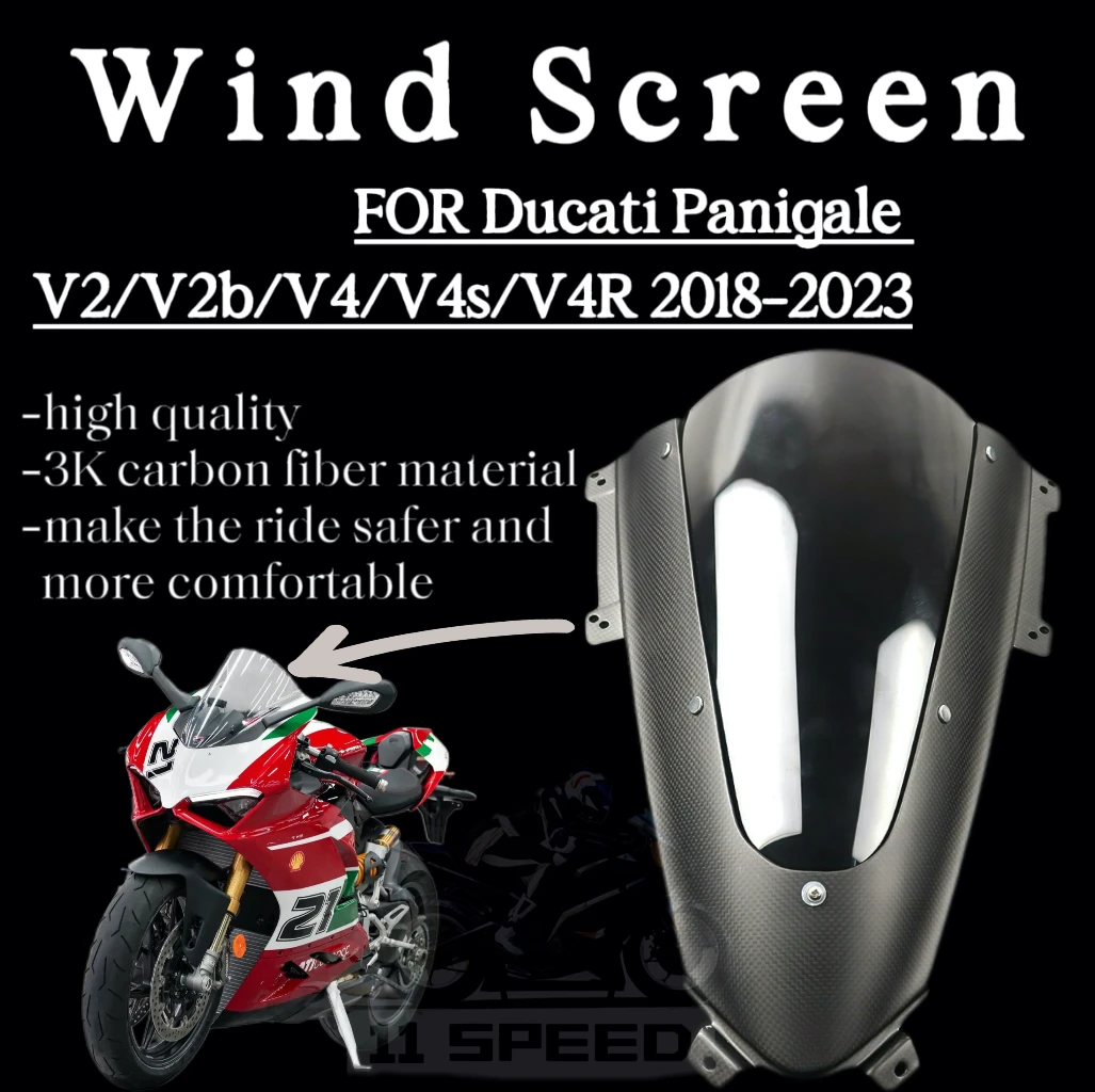 

Wind screen FOR Ducati Panigale V2/V2b/V4/V4s/V4R 2018-2023 Carbon Fiber 3k Dry Carbon Sports Enhanced Windshield