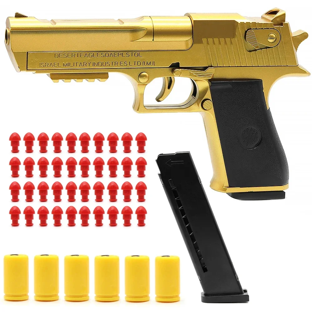 Mechanisch automatisch Desert Eagle speelgoedpistool Shell uitwerpen Airsoft pistool continu afvuren zachte kogel speelgoed voor kinderen schieten