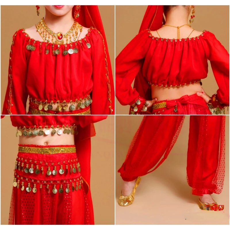 New belly dance practice clothes, children\'s Indian stage performance costumes, children\'s dance performance clothing