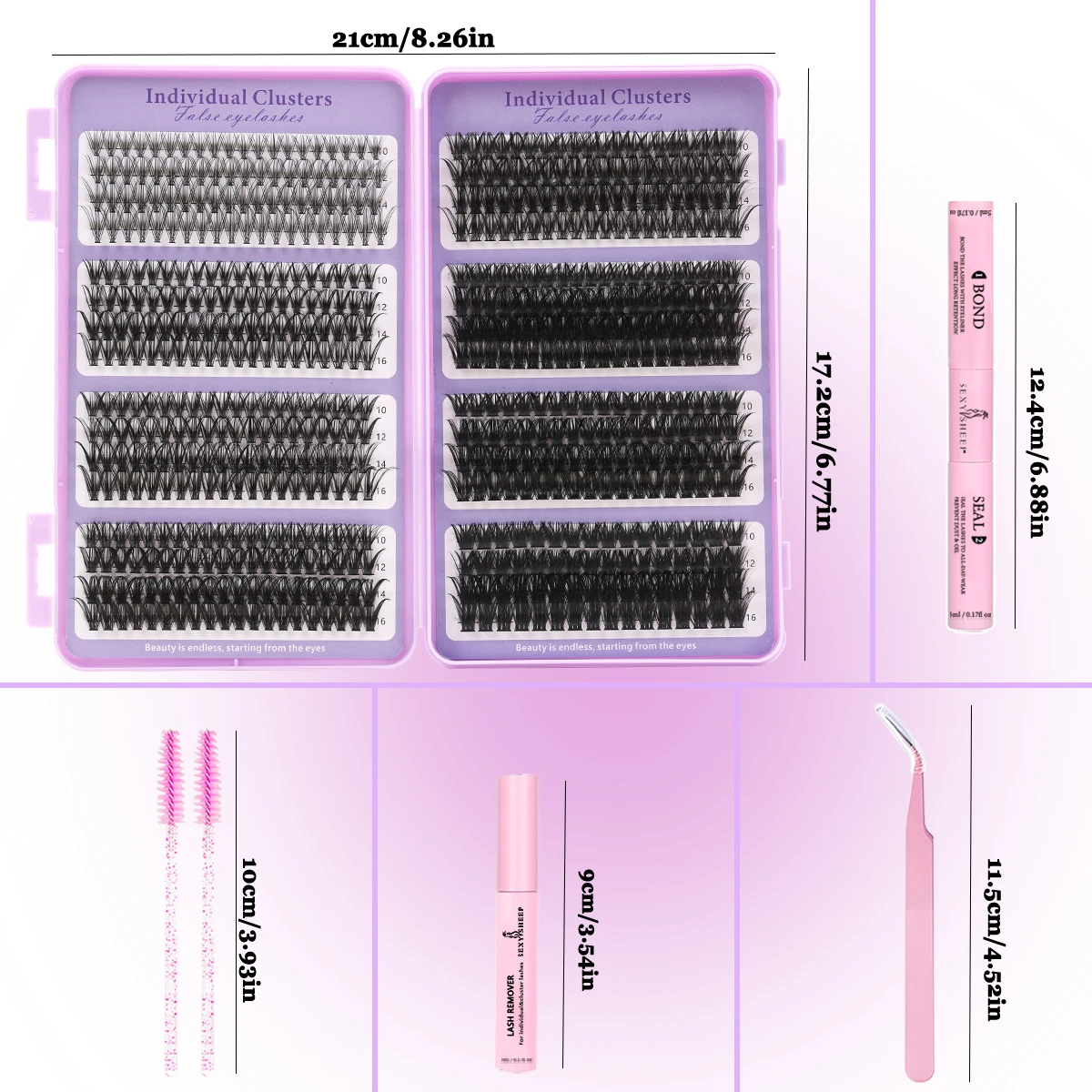640 قطعة مجموعة تمديد الرموش مجموعة مجموعات الرموش السميكة مجموعات الرموش D حليقة رمش تمديد عدة مع أدوات ماكياج