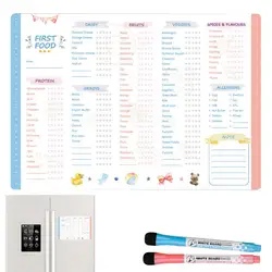 Reusable First Foods Tracker Checklist Fidget Magnetic Baby First Foods Checklist Repeatable Baby Feeding Chart Checklist
