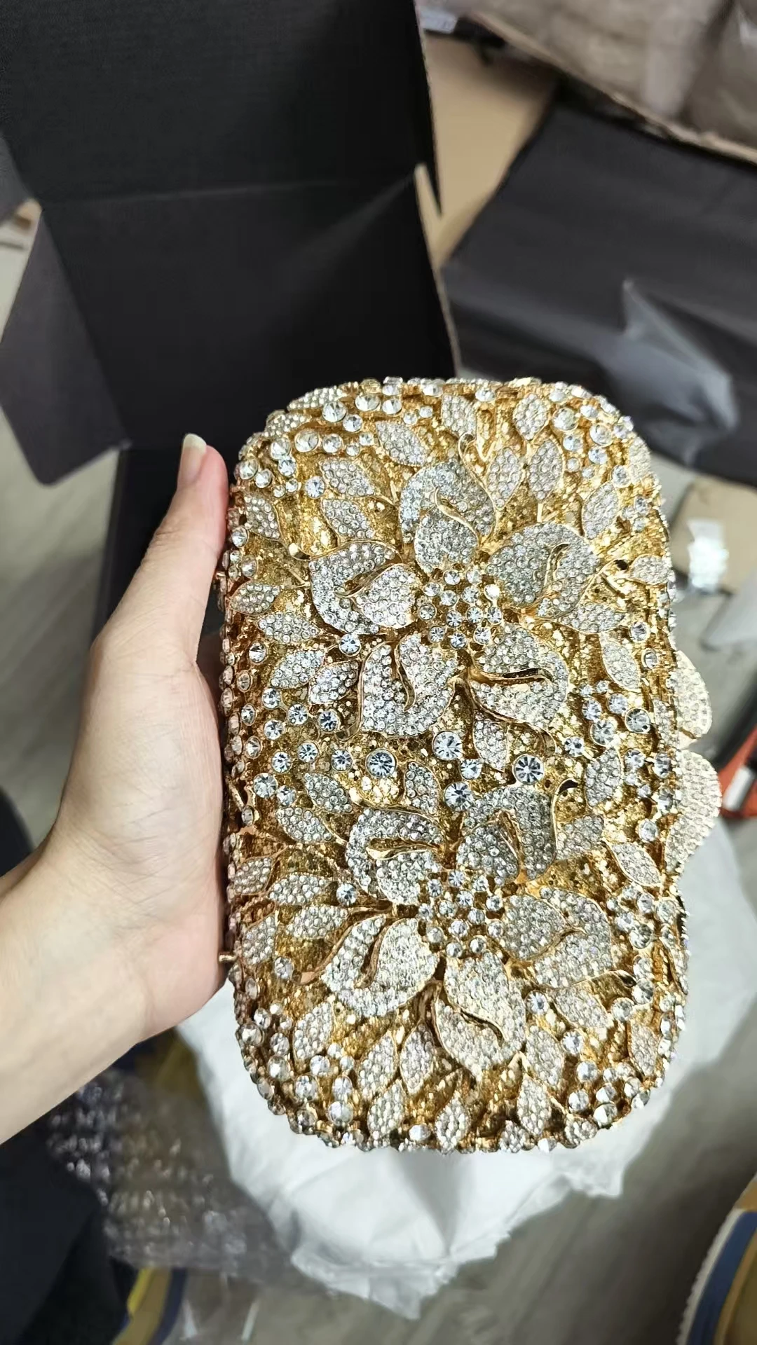 جديد حجر الراين مخلب محفظة المرأة أنيقة حفل زفاف العروس حقيبة حفلة موسيقية مساء حقيبة يد سباركلي كريستال الماس هدية عيد ميلاد #4