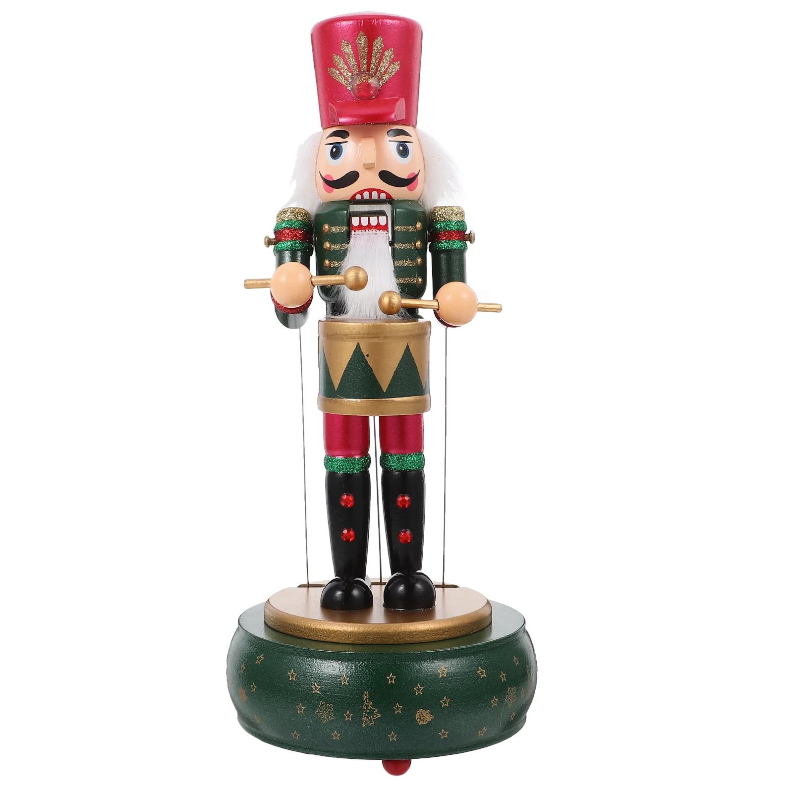 

Nutcracker Music Box Holiday Decor Desktop Soldier Figures Puppets Xmas Birthday Pinatas Glass Tabletop Ornament