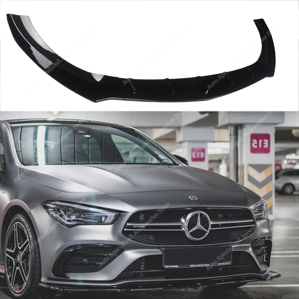 

For Mercedes C118 X118 CLA Front Bumper Lip Spoiler Splitter Diffuser W118 CLA220 250 CLA35 2019-2023 Pre-Lci AMG-Line Bodykits