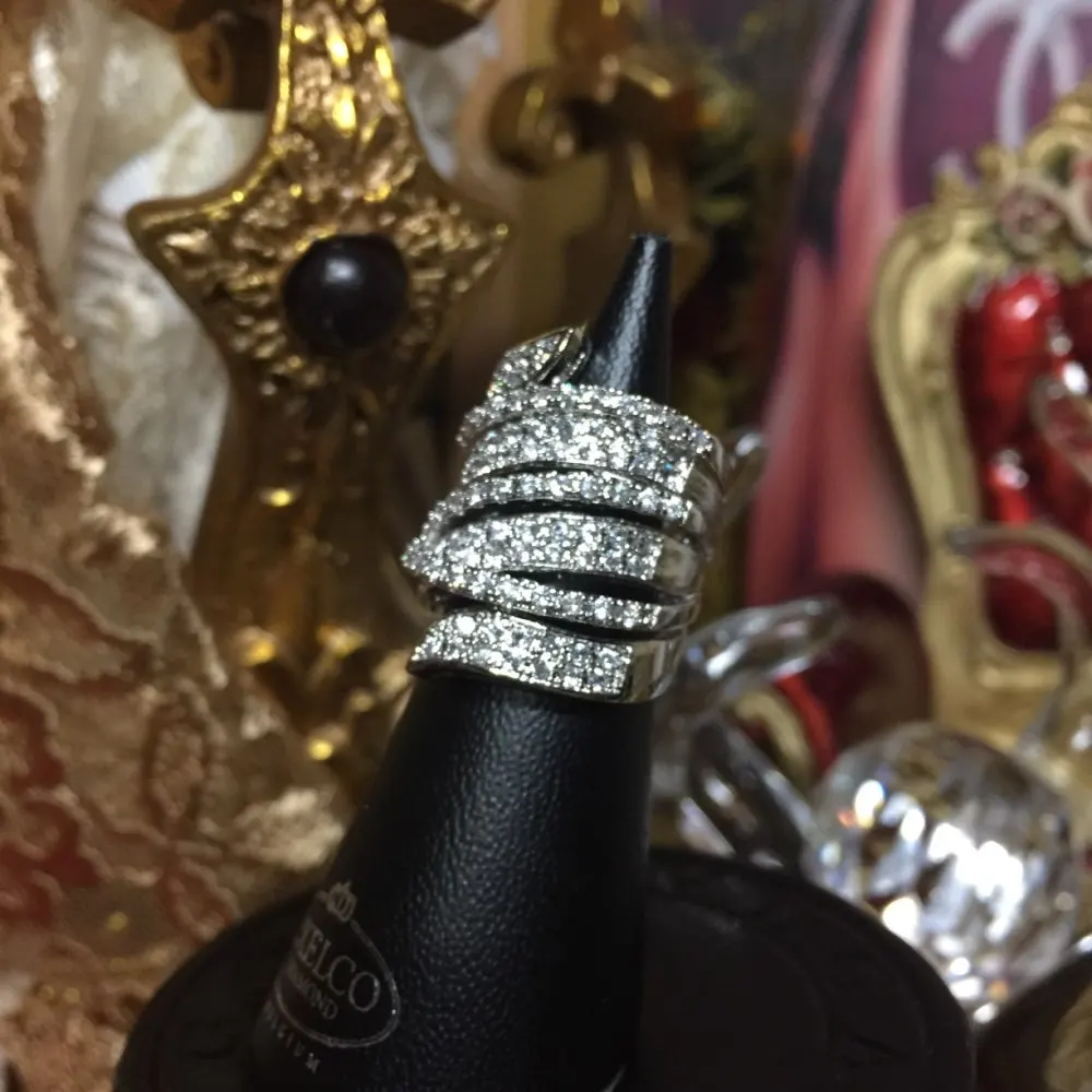 Anillo grande con dije de lujo para mujer, joyería para cita de boda, amante de alta calidad, regalo de cumpleaños para novia, venta Popular