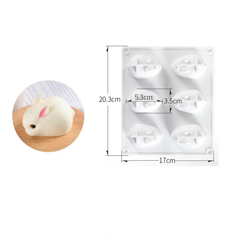 Silicone 3D Bunny Rabbit Cake Molds Baking Decorating Moulds for Baking Dessert Mousse