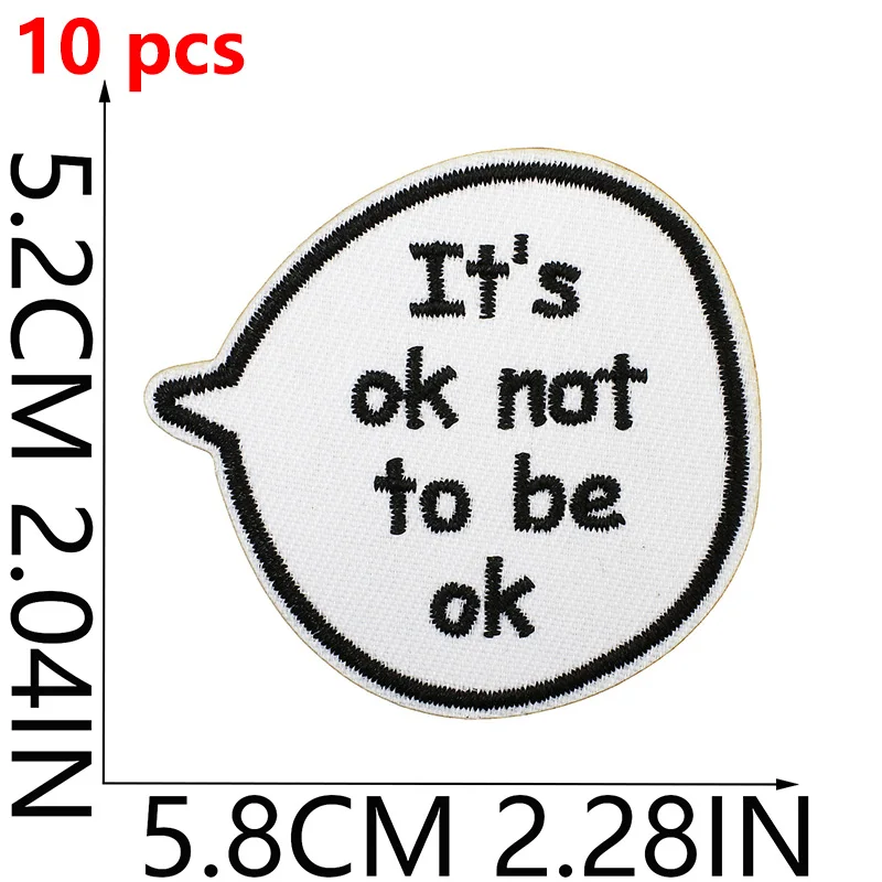 10 pcs Funny Sarcastic Quote Iron On Patches, Snarky Humor Text Embroidered Appliques for Jeans Jackets Backpacks DIY Clothing