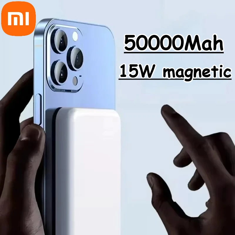 Xiaomi Brand Large Capacity 50000mAh 15W Fast Charging Wireless Magnetic Power Bank Portable Battery Pack For iPhone 17 Samsung