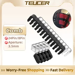 TEUCER 16pcs Cable Comb Organizer for 3.5mm PVC PC Power Cables Wiring 8-pin/24-pin Computer Cable Manager Clamp Clips