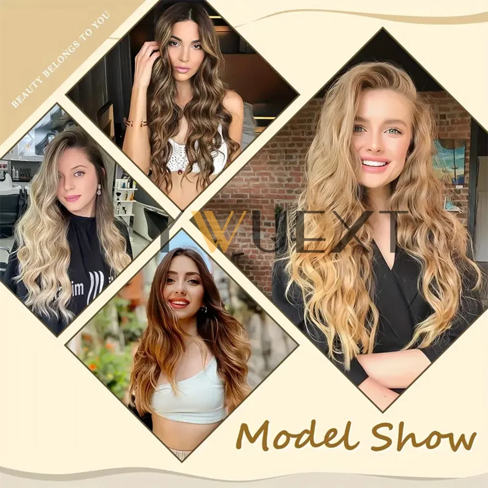 حزم شعر طويلة من جلد البولي يوريثان 12-20 بوصة ينسج الشعر يسلط الضوء على لحمة شعر بشري لعذراء بني داكن للنساء بدون شريط على