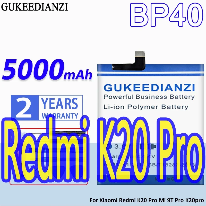 High Capacity GUKEEDIANZI Battery BP40 BP41 5000mAh for Xiaomi Redmi K20 Pro Mi 9TPro Mi9T/K20Pro Batteria