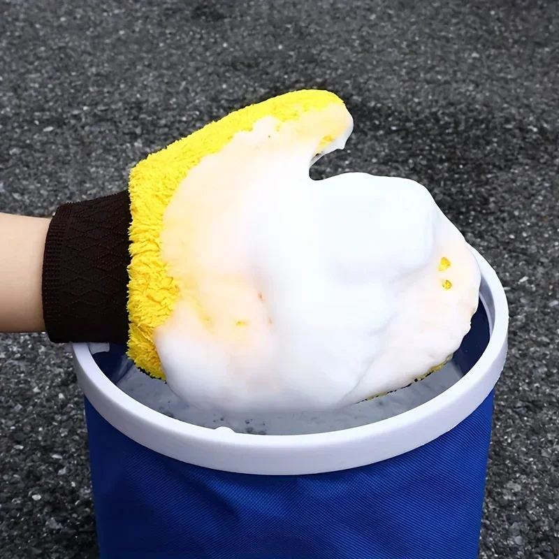 Doppelseitige, ultrafeine Faser-Korallenfleece-Handschuhe für Autowäsche und -reinigung, dicke Bürste für Autowäsche und Autopflege.