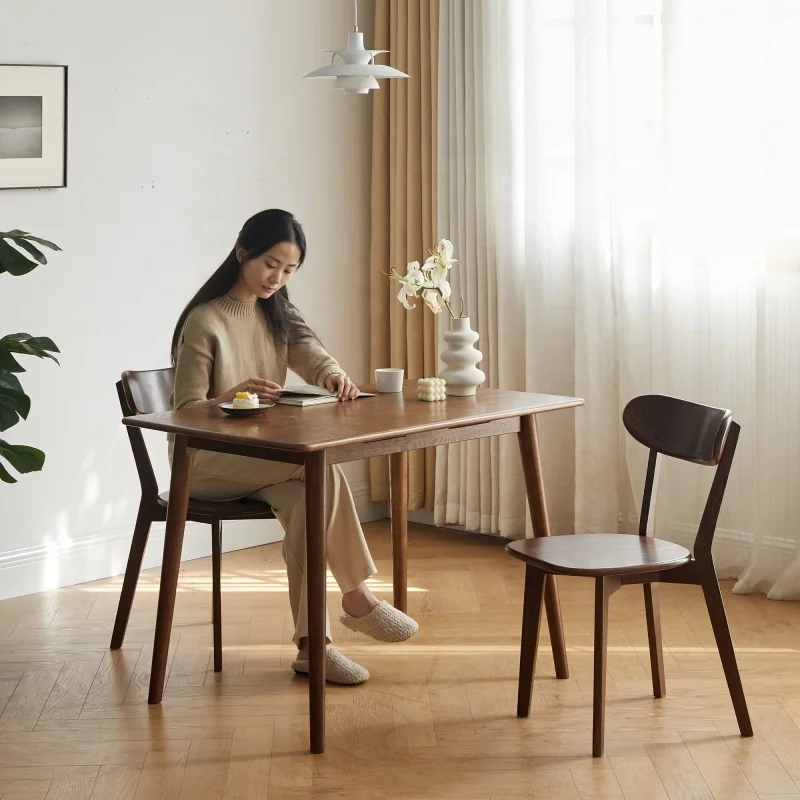 #Modern Minimalist Solid Wood Dining Chairs 100% Oak Apartment-Friendly Color Options Available