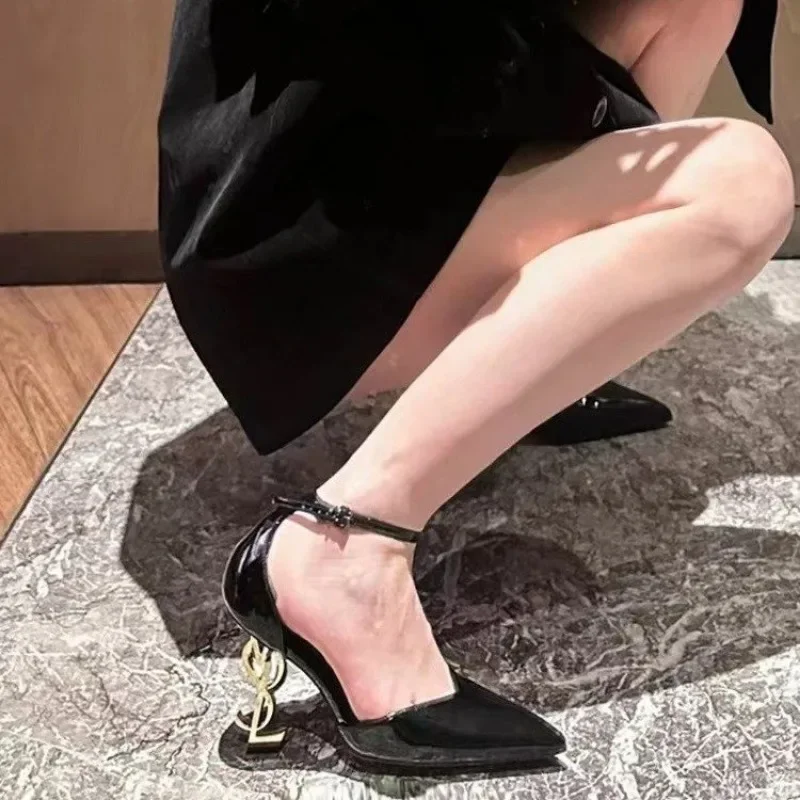 

ElegantSummerNew Women High Heel Sandals Open-toe Cross Straps Thin Heels Stiletto Street Fashion Woman Sandals