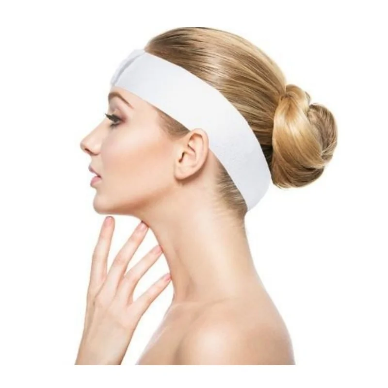 10/50/100 Pieces of White Velcro Hair Bands, Disposable Beauty Hair Bands, Non-Woven Hair Hoops, Hairdressing Headbands, Face Washing Hair Bands That Are Not Easy to Fall Off