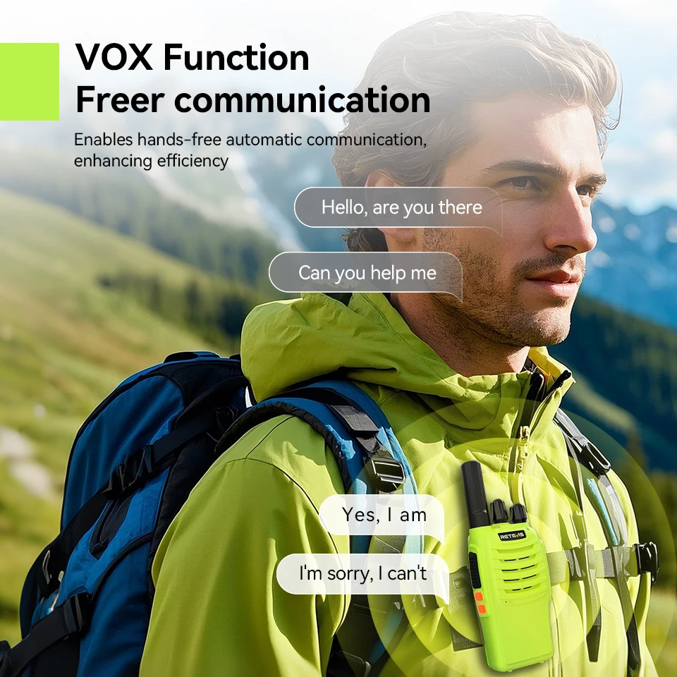 Retevis H777 Green walkie talkie 2Pcs Portable PMR446 FRS Two-way Radio long range VOX Type-C Walkie-Talkie for Camping Hiking