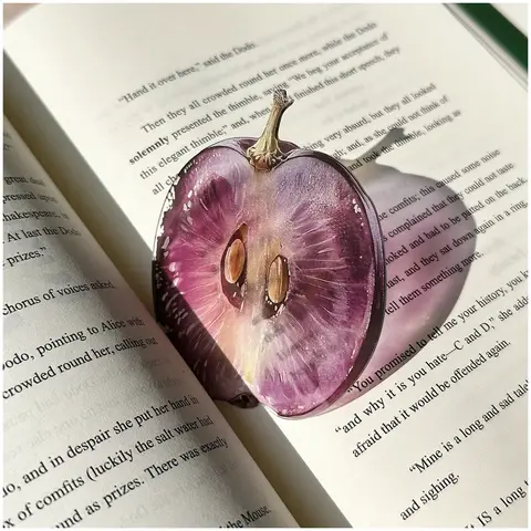 Delicate Transparent Acrylic Apple Bookmark Reading Mark Student Gift Premium Feeling Cute Grape Tomato Bookmarks