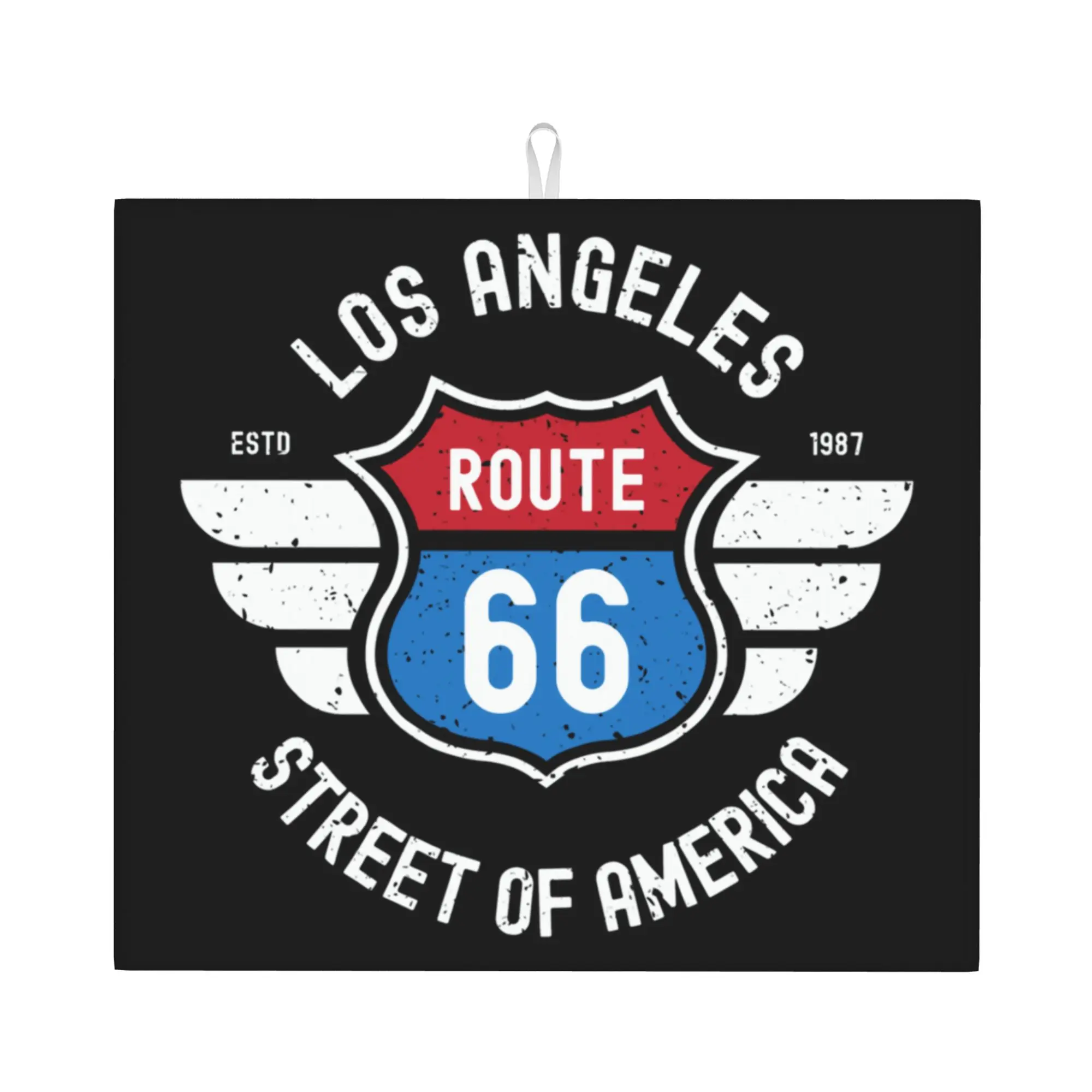 Drying Mat For Kitchen Route 66 Road Trip Vintage Adventure Barware Tableware Oil Proof Washable Kitchen Sink Drying Pad