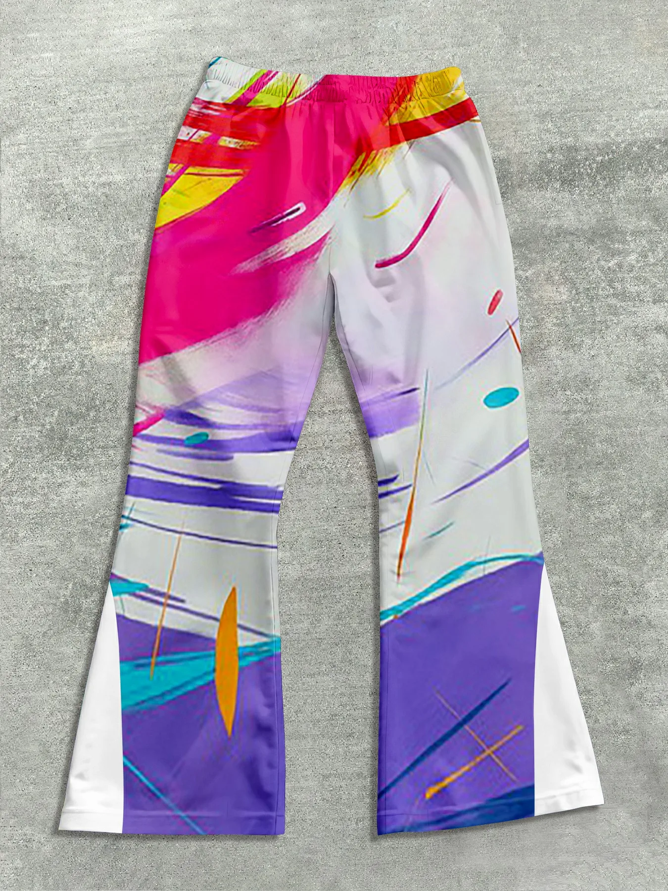 Pantalones de chándal informales para hombre, estilo callejero, con estampado cruzado, a la moda, ligeramente acampanados, diseño de bloques de Color en blanco y negro